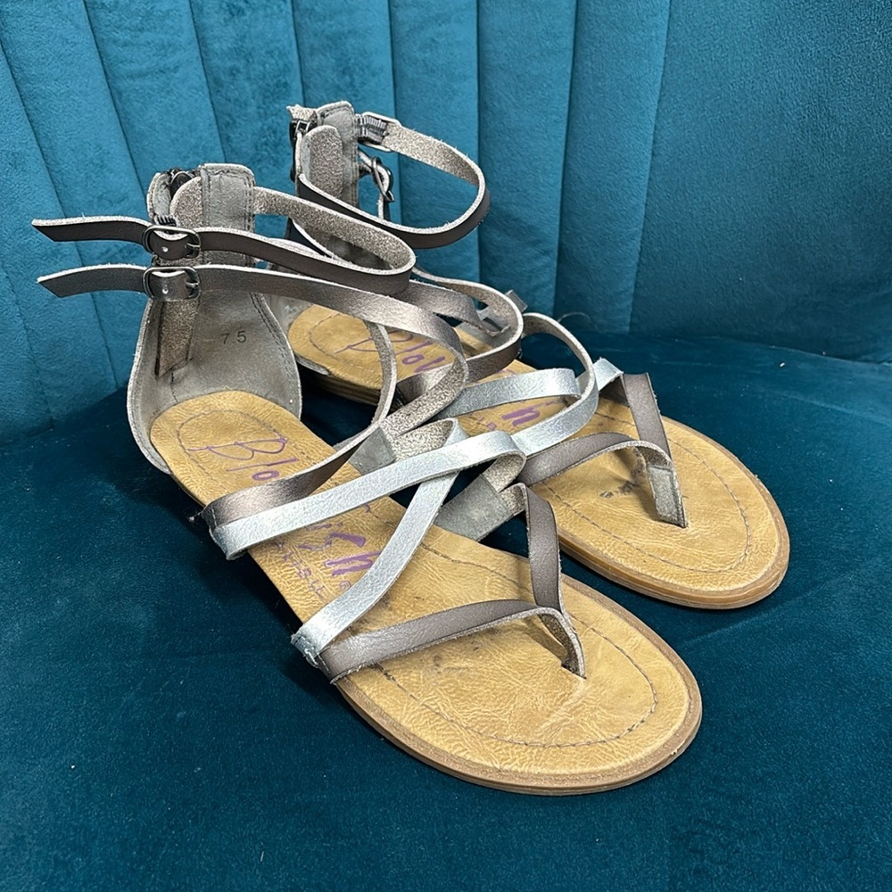 Blowfish Bungalow Pewter Sandals Size‎ 7.5